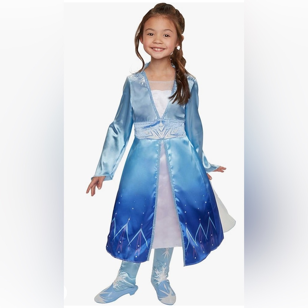 DISNEY FROZEN 💙🩵 ELSA 🩵💙 ADVENTURE DRESS COSTUME SIZE SMALL (4-6X) 🌟NWT🌟
